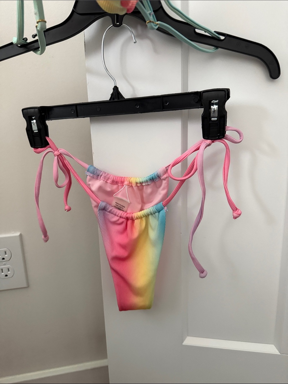 Rainbow Tie-Dye Ribbed String Bikini Set - Picture 3 of 5